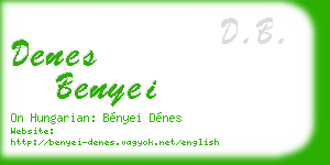 denes benyei business card