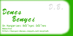 denes benyei business card